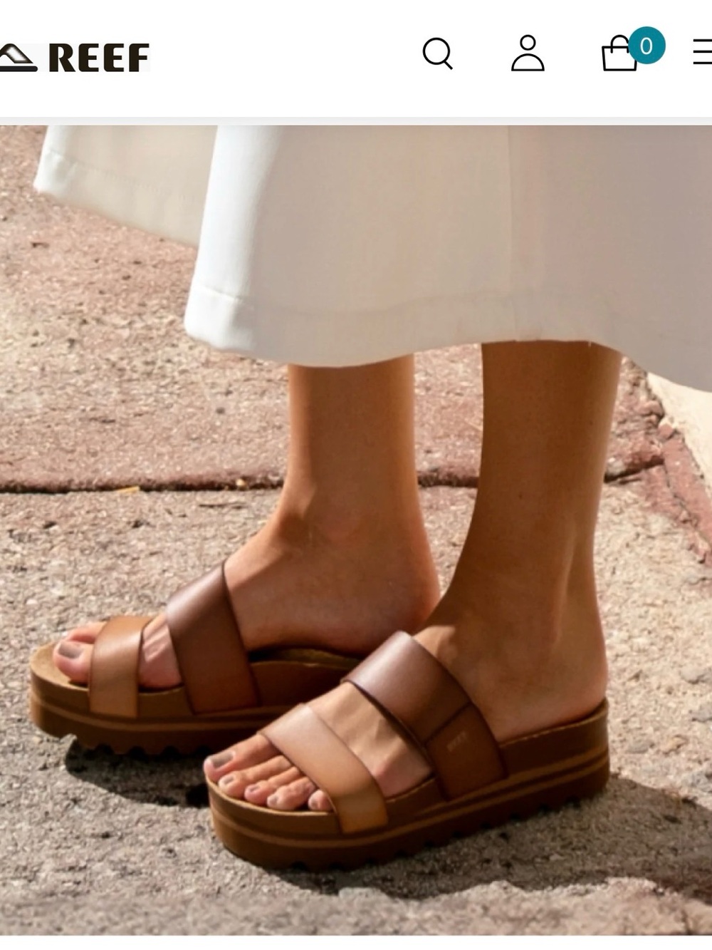 Reef Women's Brown Double-Strap Platform Sandals** like new worn once